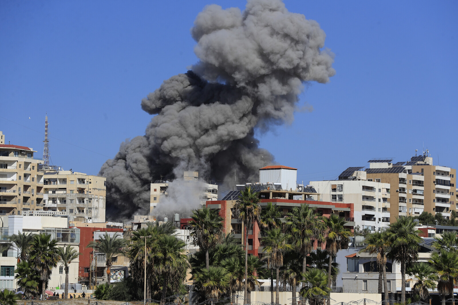 Smoke rises from attacked Lebanon