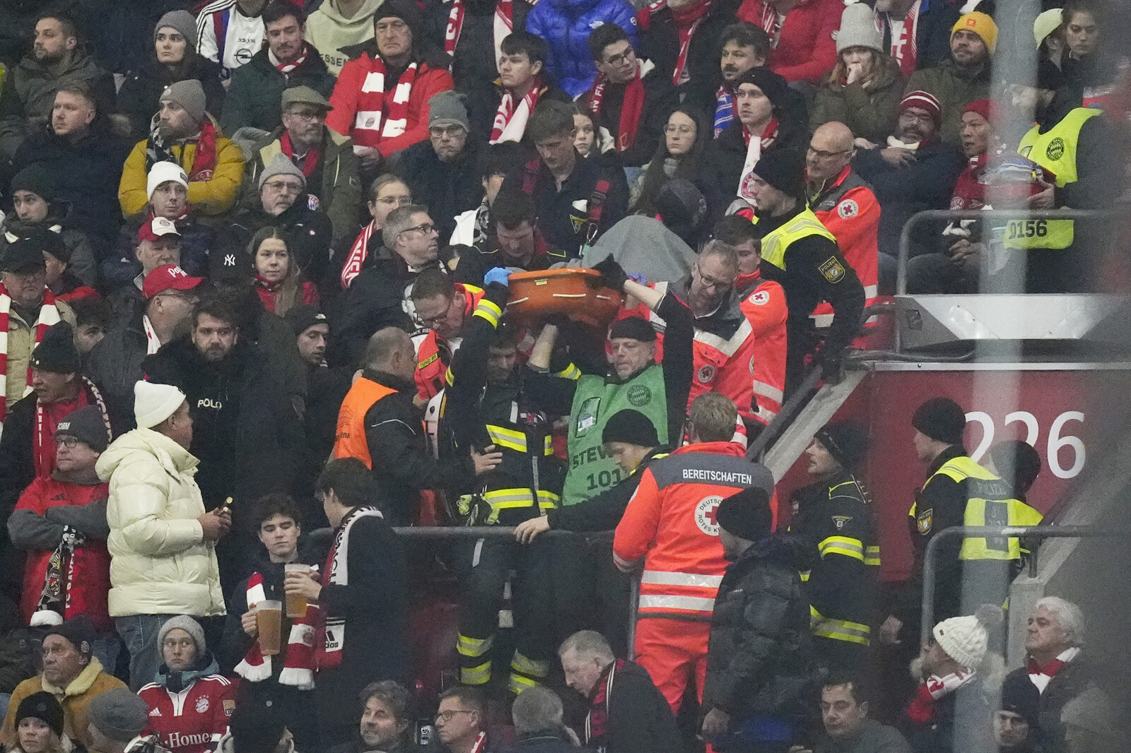 Bayern Munich fan silent in the stands